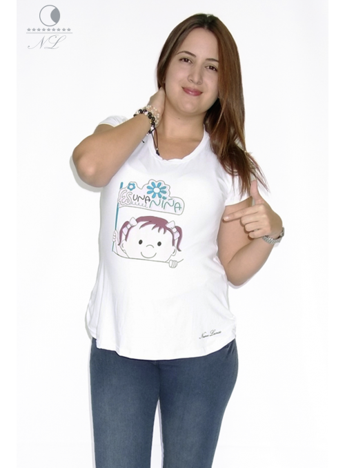 CAMISETA ESTAMPADA BEBE CON LETRERO SOY UNA NIÑA