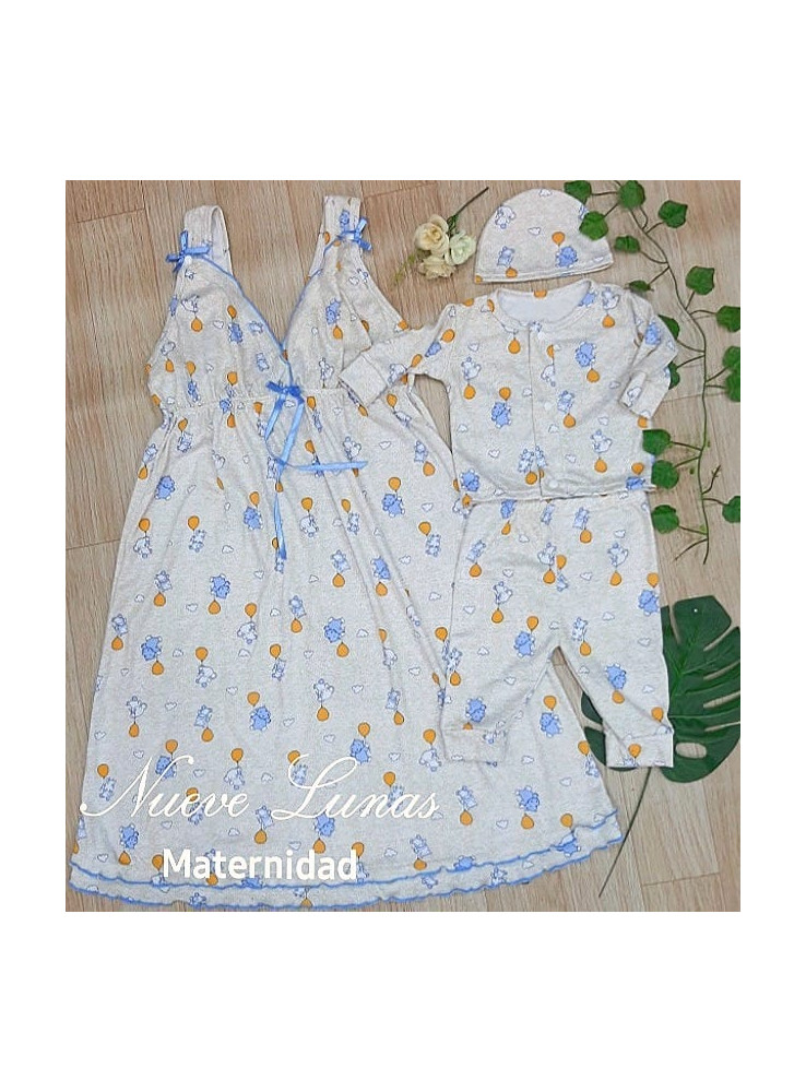 Pijamas maternas mamá bebe. (Batola capri) - Nueve Lunas - Tiendas maternas