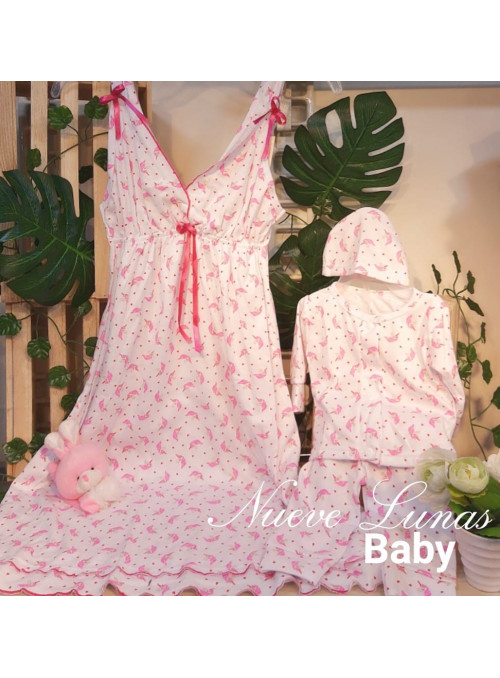 Pijama pantalón capri incluye pijamitas del bebe